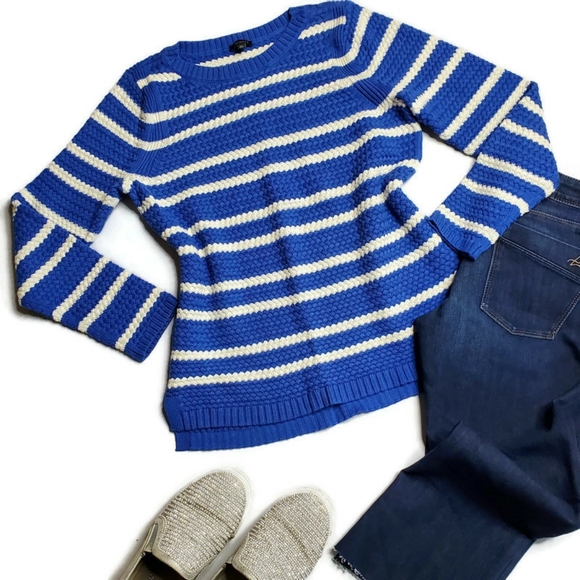 Talbots Sweaters - Talbot's Cotton Stripe Sweater Size Medium
